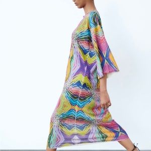 Zara Open Knit Jacquard Dress Size Small